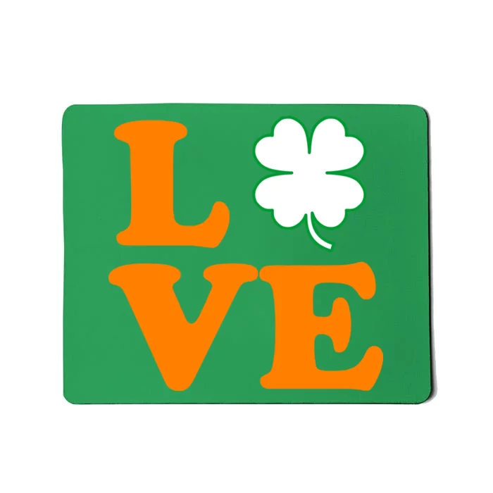 Love Irish Clover Shamrock St. Patrick's Day Mousepad