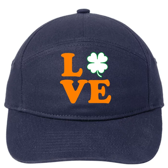 Love Irish Clover Shamrock St. Patrick's Day 7-Panel Snapback Hat