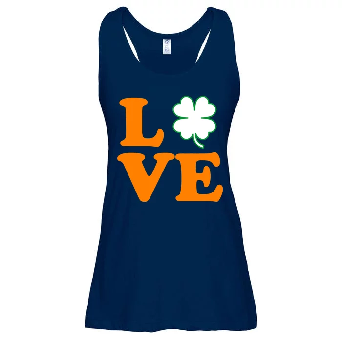 Love Irish Clover Shamrock St. Patrick's Day Ladies Essential Flowy Tank