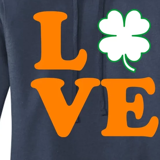 Love Irish Clover Shamrock St. Patrick's Day Women's Pullover Hoodie