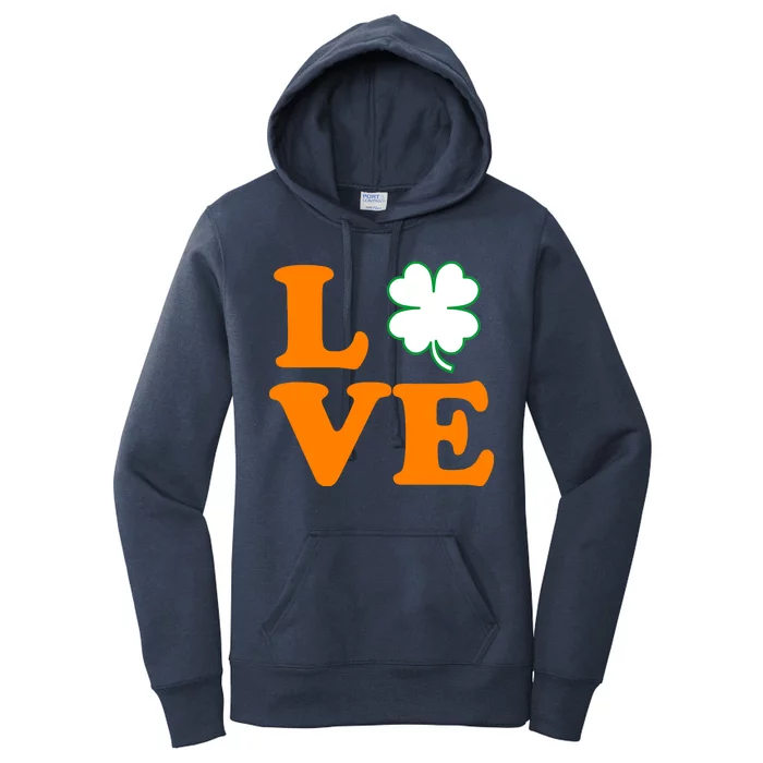 Love Irish Clover Shamrock St. Patrick's Day Women's Pullover Hoodie