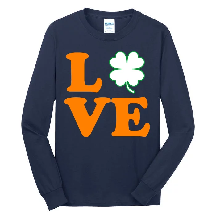 Love Irish Clover Shamrock St. Patrick's Day Tall Long Sleeve T-Shirt