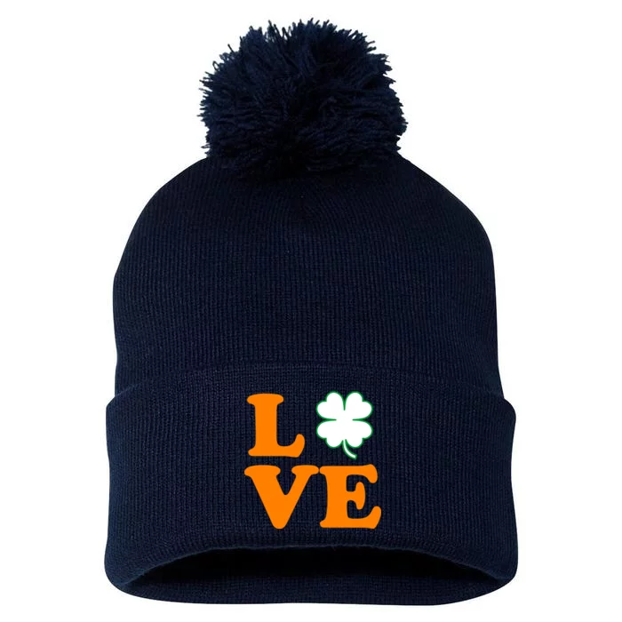 Love Irish Clover Shamrock St. Patrick's Day Pom Pom 12in Knit Beanie