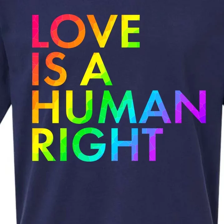 Love Is A Human Right Rainbow Sueded Cloud Jersey T-Shirt