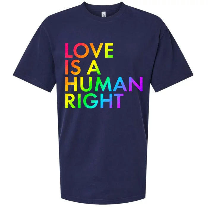 Love Is A Human Right Rainbow Sueded Cloud Jersey T-Shirt