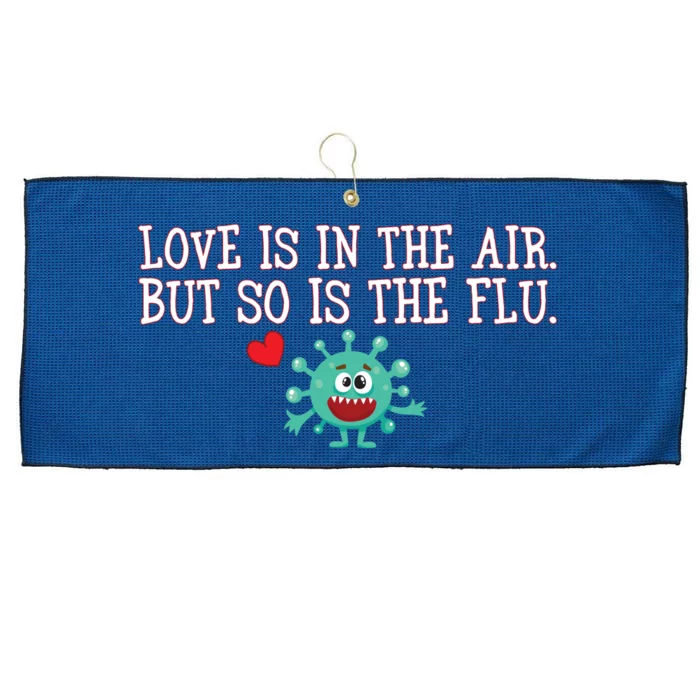 Love Is In The Air But So is the Flu Large Microfiber Waffle Golf Towel