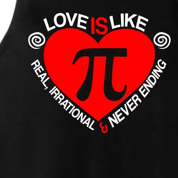 Love Is Like Pi Valentines Ladies Tri-Blend Wicking Tank