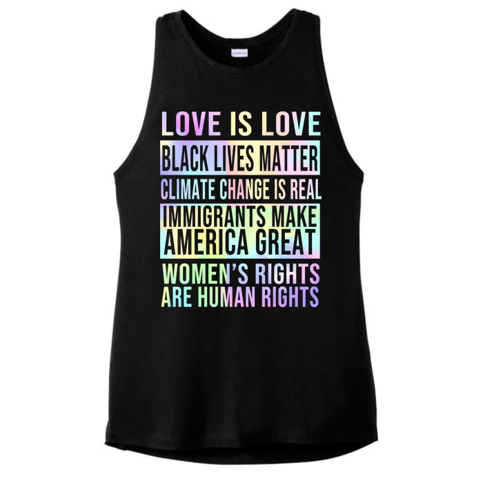 Love Is Love Black Lives Matter Ladies Tri-Blend Wicking Tank