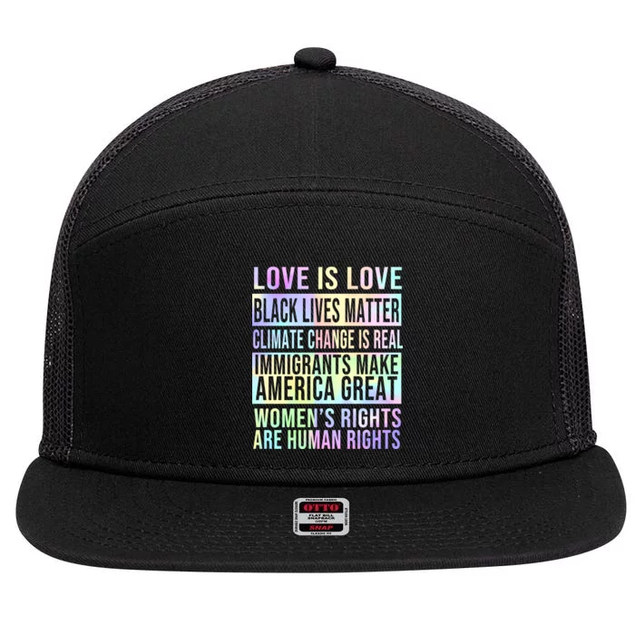 Love Is Love Black Lives Matter 7 Panel Mesh Trucker Snapback Hat