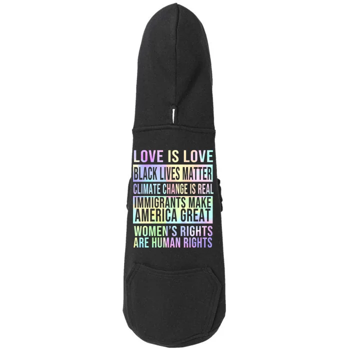 Love Is Love Black Lives Matter Doggie 3-End Fleece Hoodie