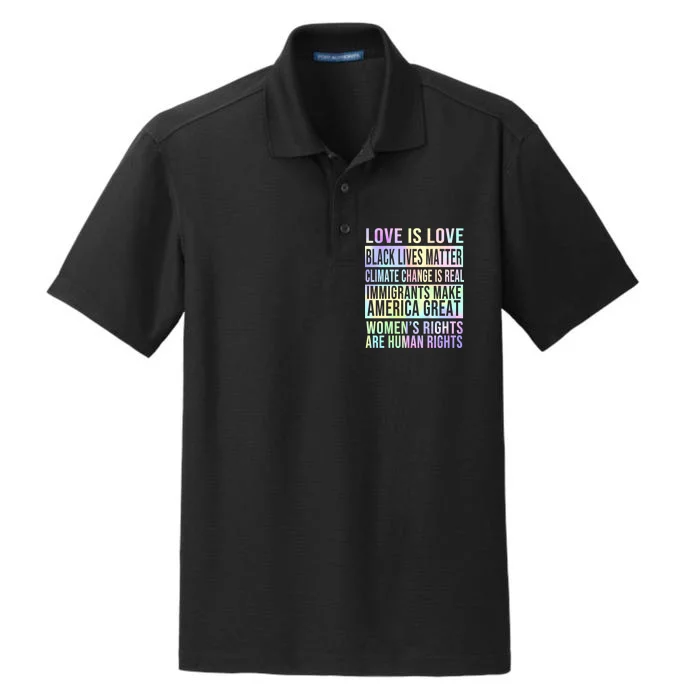 Love Is Love Black Lives Matter Dry Zone Grid Performance Polo