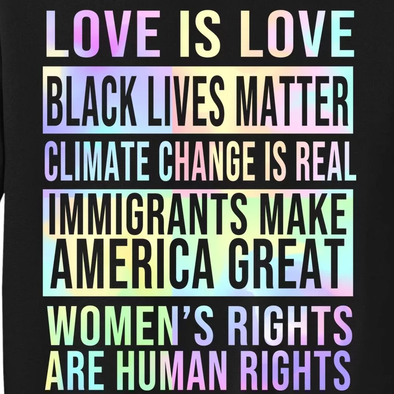 Love Is Love Black Lives Matter Tall Sweatshirt