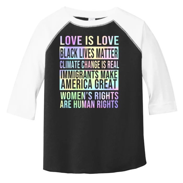 Love Is Love Black Lives Matter Toddler Fine Jersey T-Shirt