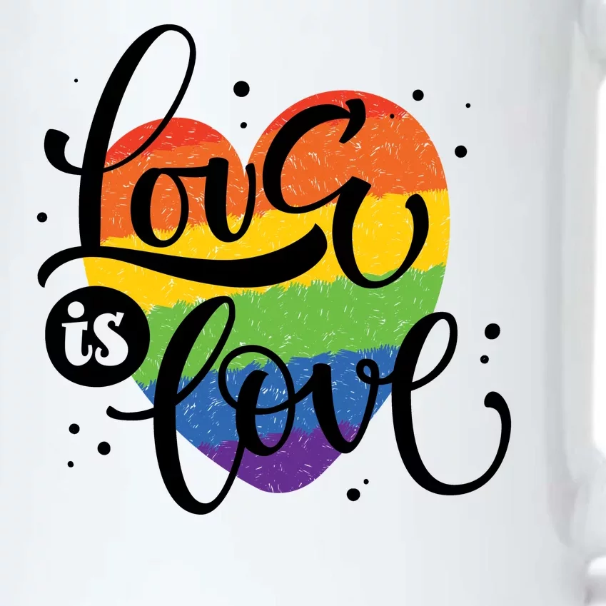 Love Is Love Heart Pride Black Color Changing Mug