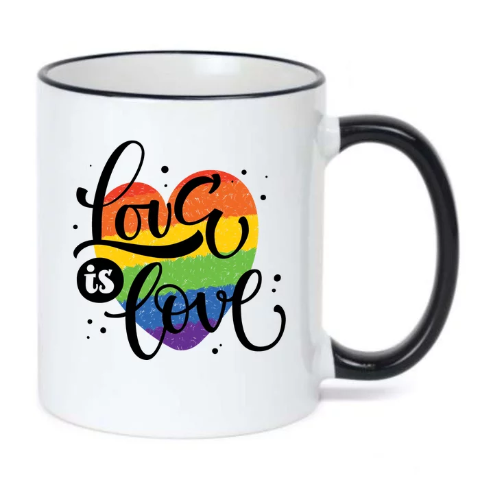 Love Is Love Heart Pride Black Color Changing Mug