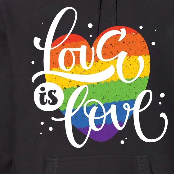 Love Is Love Heart Pride Premium Hoodie