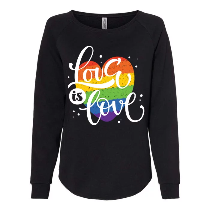 Love Is Love Heart Pride Womens California Wash Sweatshirt