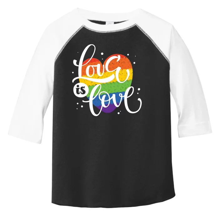 Love Is Love Heart Pride Toddler Fine Jersey T-Shirt