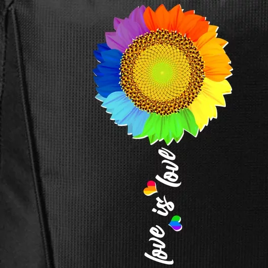 Love is Love LGBT Rainbow Sunflower City Backpack