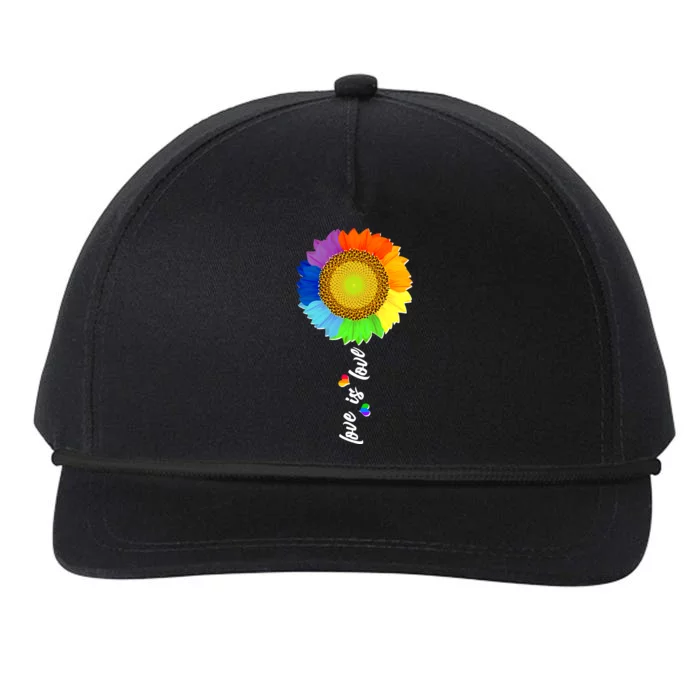 Love is Love LGBT Rainbow Sunflower Snapback Five-Panel Rope Hat