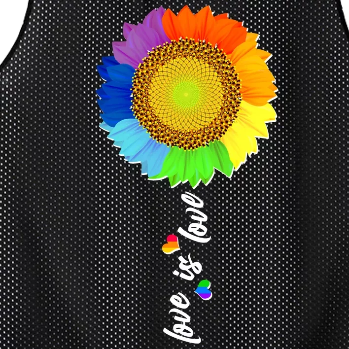 Love is Love LGBT Rainbow Sunflower Mesh Reversible Basketball Jersey Tank