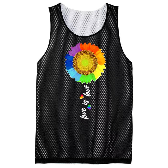 Love is Love LGBT Rainbow Sunflower Mesh Reversible Basketball Jersey Tank