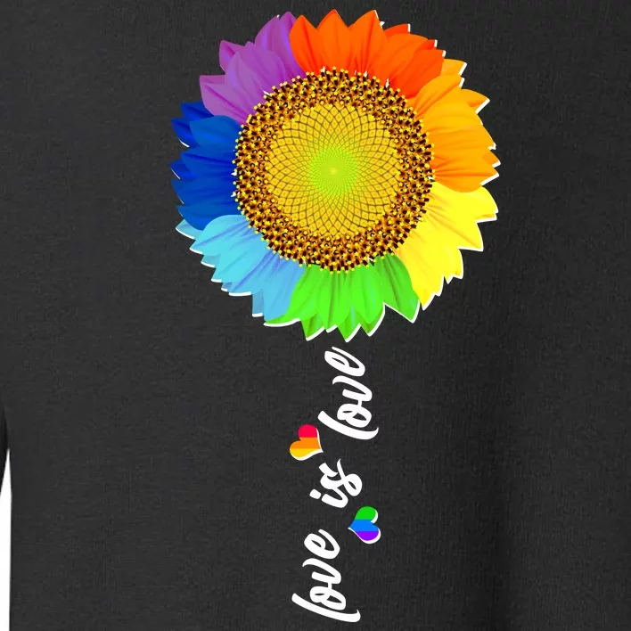 Love is Love LGBT Rainbow Sunflower Toddler Sweatshirt