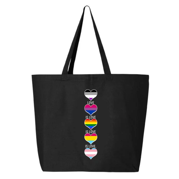 Love is Love LGBTQ Heart Colors 25L Jumbo Tote