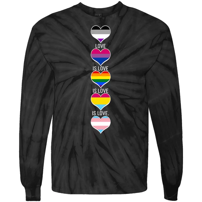 Love is Love LGBTQ Heart Colors Tie-Dye Long Sleeve Shirt