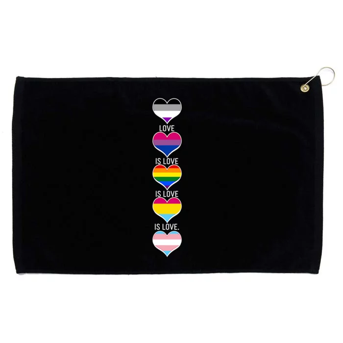 Love is Love LGBTQ Heart Colors Grommeted Golf Towel