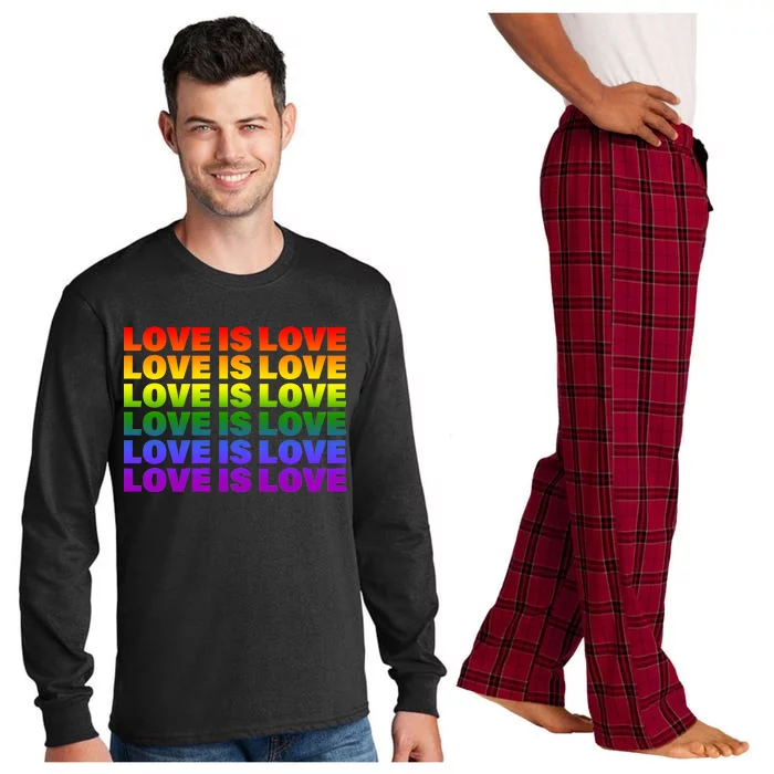 Love Is Love LGBTQ Rainbow Long Sleeve Pajama Set