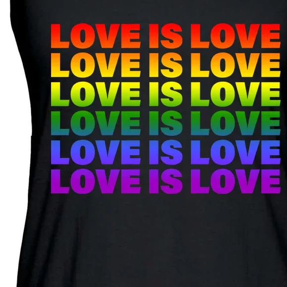 Love Is Love LGBTQ Rainbow Ladies Essential Flowy Tank