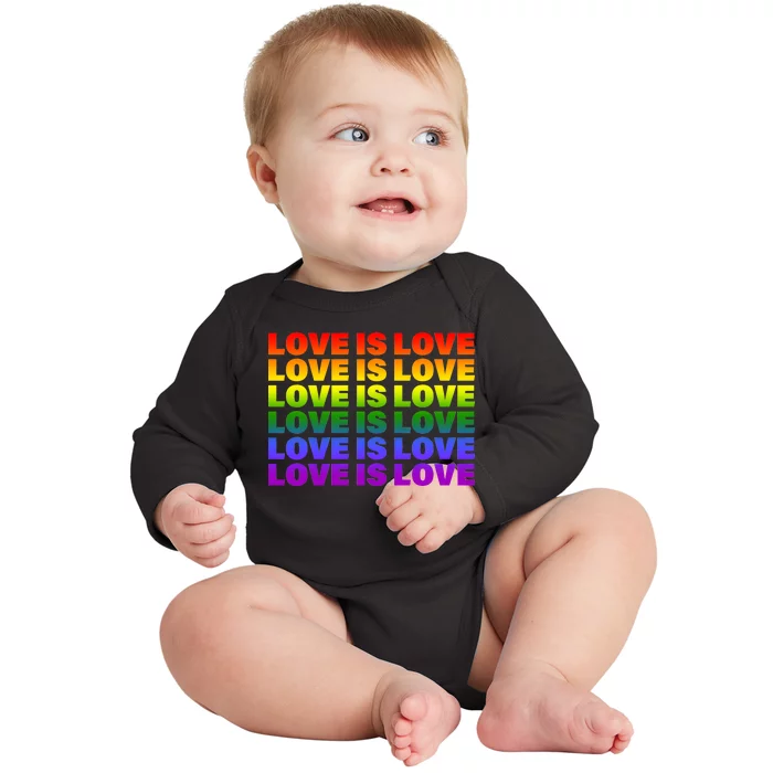 Love Is Love LGBTQ Rainbow Baby Long Sleeve Bodysuit