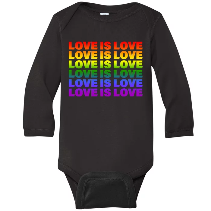 Love Is Love LGBTQ Rainbow Baby Long Sleeve Bodysuit