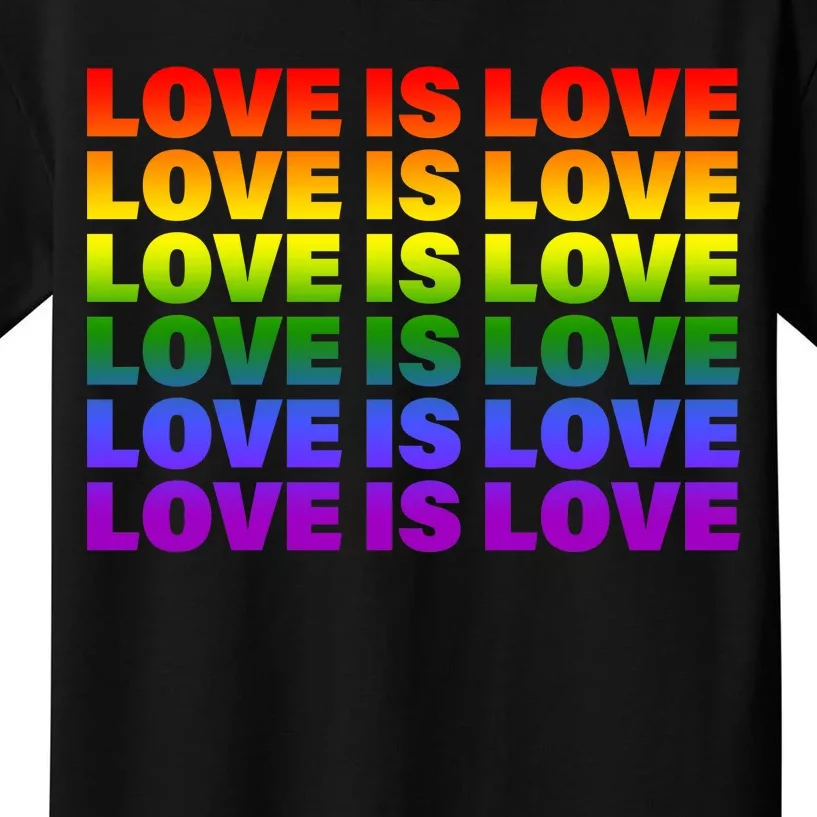 Love Is Love LGBTQ Rainbow Kids T-Shirt