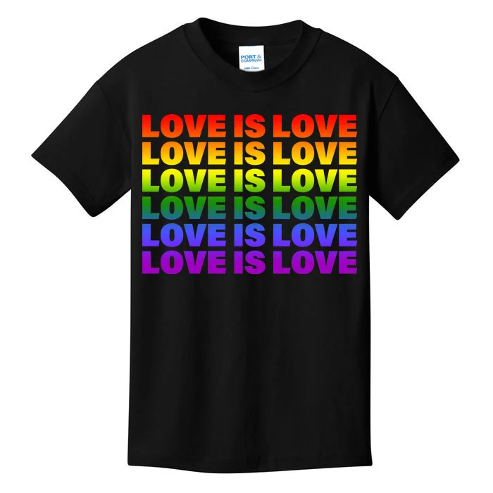 Love Is Love LGBTQ Rainbow Kids T-Shirt