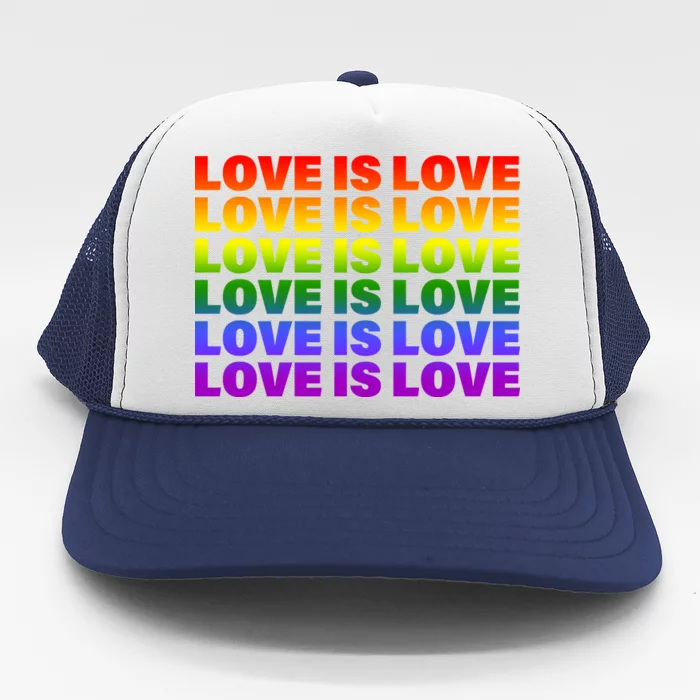 Love Is Love LGBTQ Rainbow Trucker Hat