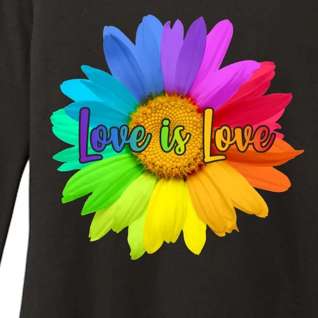 Love Is Love Rainbow Flower Womens CVC Long Sleeve Shirt