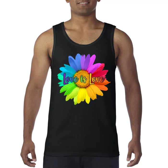 Love Is Love Rainbow Flower Tank Top