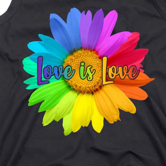 Love Is Love Rainbow Flower Tank Top