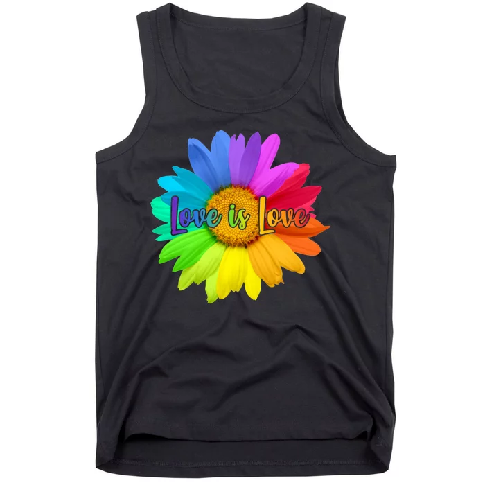 Love Is Love Rainbow Flower Tank Top