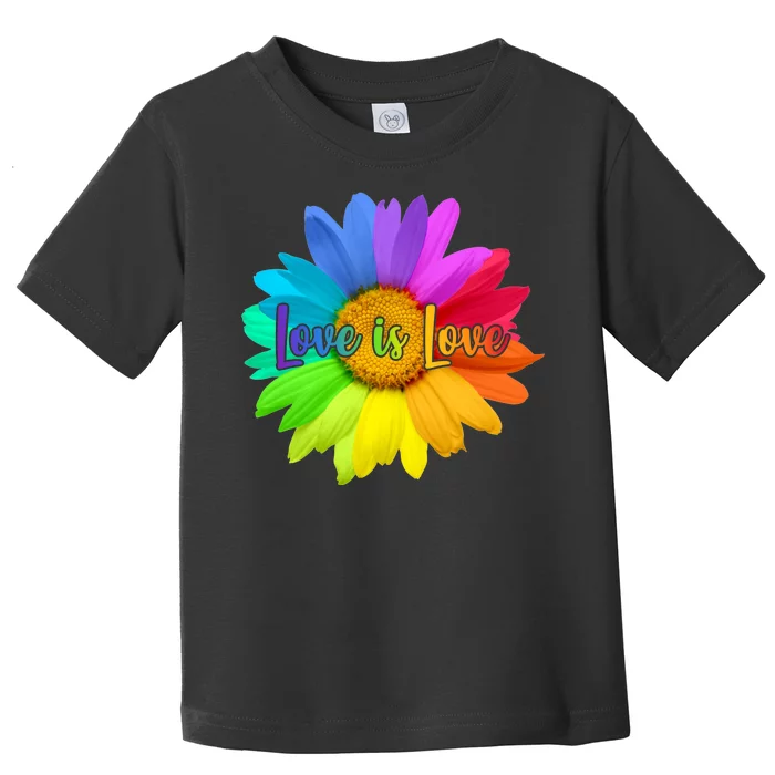 Love Is Love Rainbow Flower Toddler T-Shirt