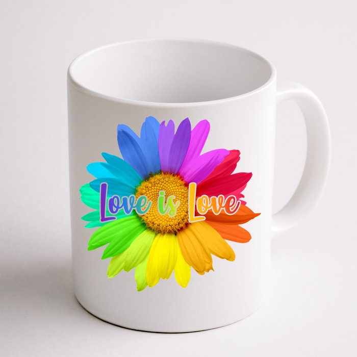 Love Is Love Rainbow Flower Front & Back Coffee Mug