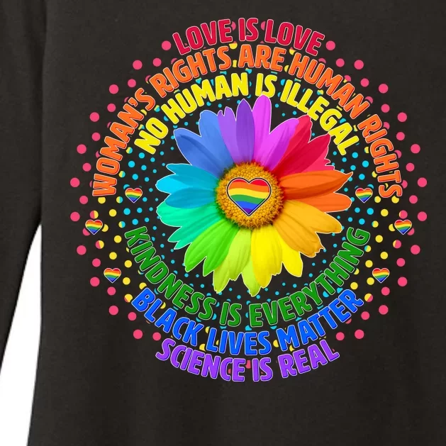 Love Is Love Rainbow Flower Unity Womens CVC Long Sleeve Shirt