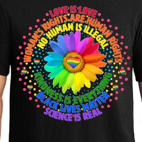 Love Is Love Rainbow Flower Unity Pajama Set