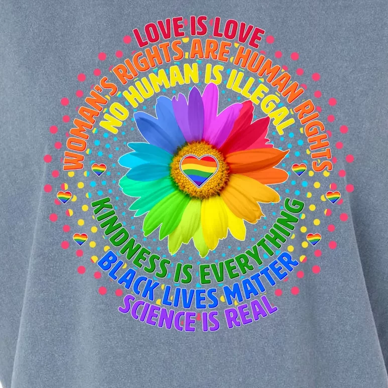 Love Is Love Rainbow Flower Unity Garment-Dyed Women's Muscle Tee