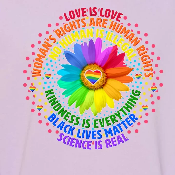 Love Is Love Rainbow Flower Unity Garment-Dyed Sweatshirt