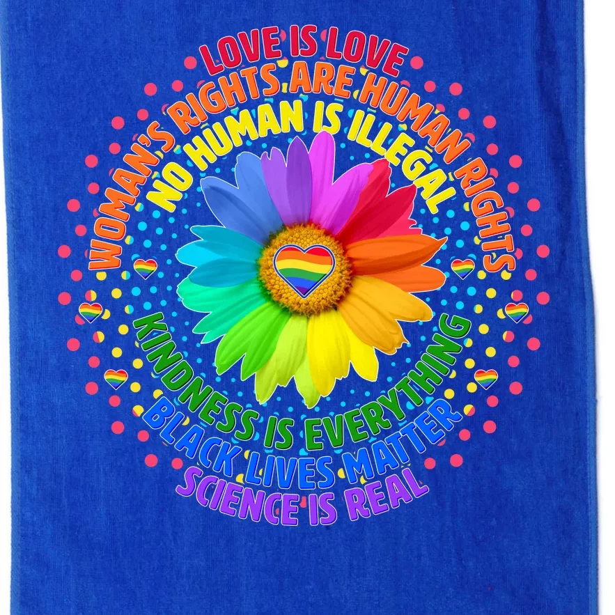 Love Is Love Rainbow Flower Unity Platinum Collection Golf Towel