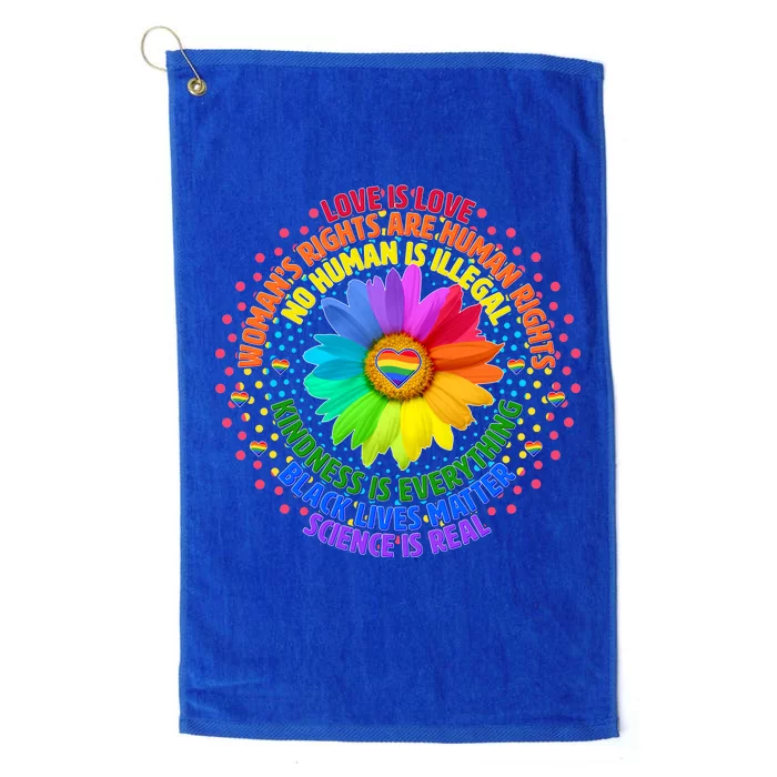 Love Is Love Rainbow Flower Unity Platinum Collection Golf Towel