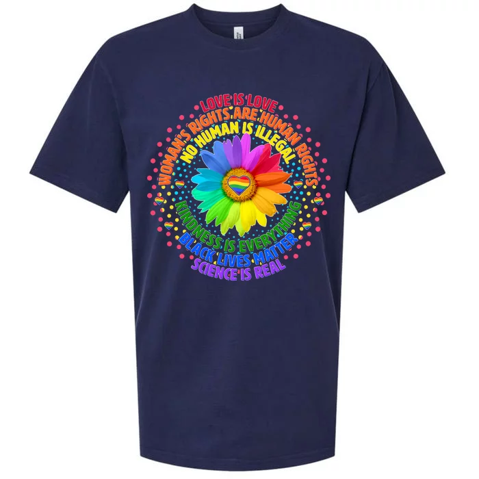 Love Is Love Rainbow Flower Unity Sueded Cloud Jersey T-Shirt